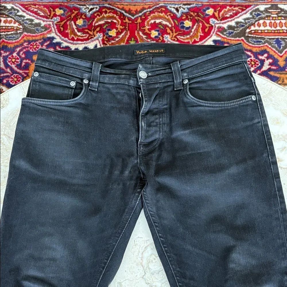 Nudie Jeans Grim Tim Dry Cold Black – Slim Straight – Premium Raw Denim - Picture 8 of 15